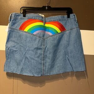 ‼️SOLD‼️ Target pride Denim Skirt with Rainbow Design